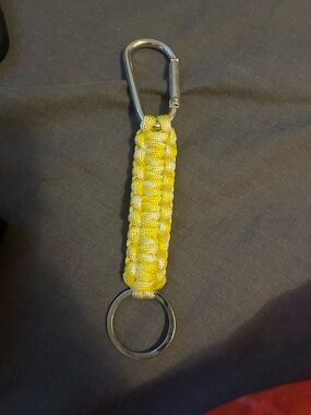 Yellow Paracord Keychain with Carabiner